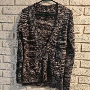 Chic Black and White Cardigan Sweater